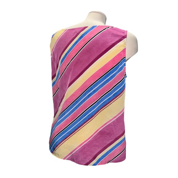 Croft & Barrow Womens Sz XL Sleeveless Multicolor Striped Tank Top Blouse - Picture 4 of 11